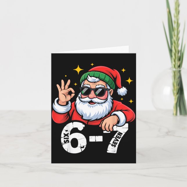 Cartão 6 7 Meme Seis Sete Natal Geração Z Alpha Adolescen (Frente)