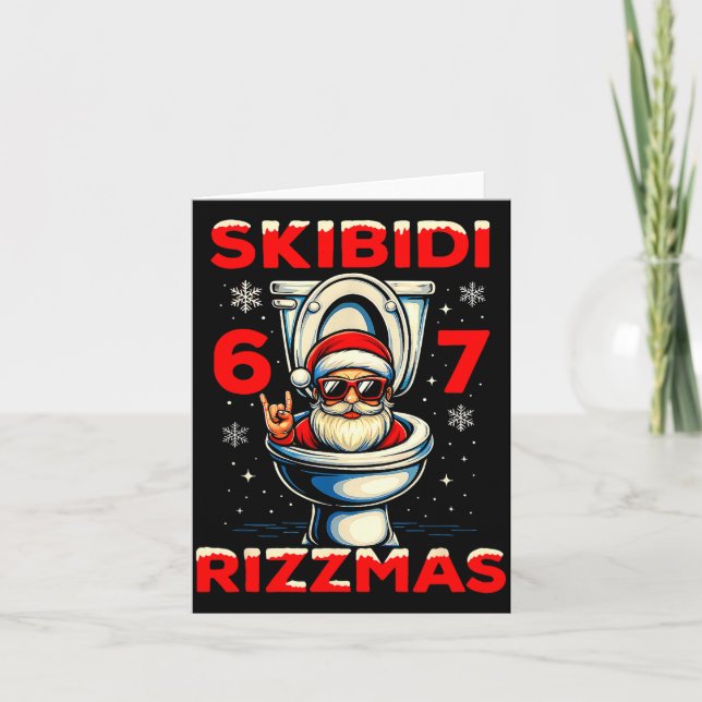 Cartão 6-7 Meme Slang Christmas Nice Naughty 67 Funny  (Frente)
