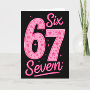 Cartão 6 7 Número 67 Rosa Seis Sete Meme Gíria Mulheres M