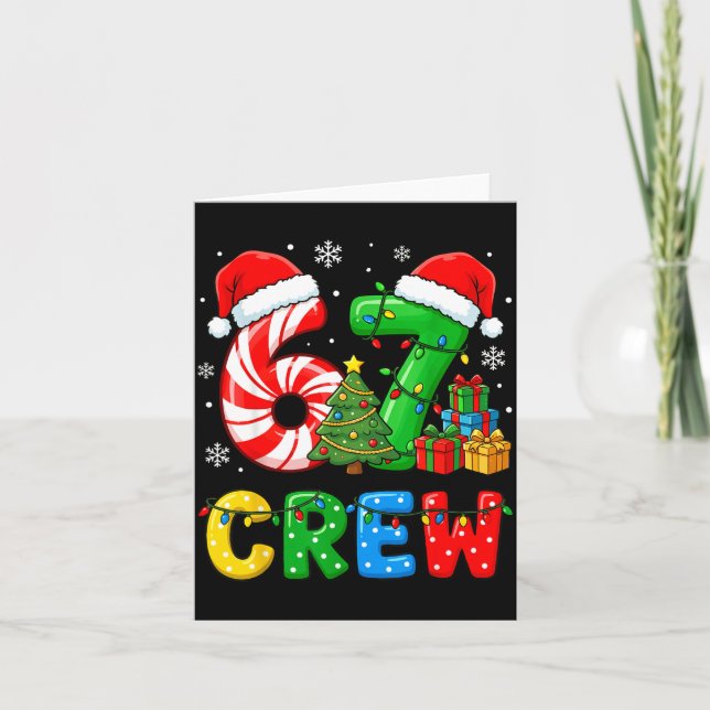 Cartão 6 7 Pajamas Six Seven Matching Ugly Christmas 67 F (Frente)