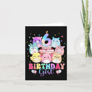Cartão 6 Birthday Girl Squish Squad Mallow, 6 anos, G