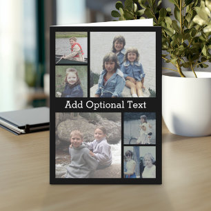 Cartão 6 Colagem de Fotos Texto Opcional — CAN Edit Color