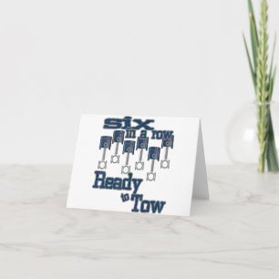 Cartão 6 em uma linha pronta para rebocar Dia de os pais