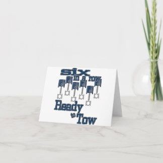 Cartão 6 em uma linha pronta para rebocar Dia de os pais 