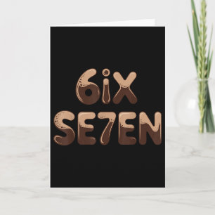 Cartão 6ix Se7en Engraçado 67 Six Seven Meme Café Espress
