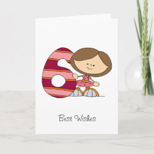 Cartão 6th Birthday - Greetings Card - Girl