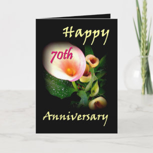 Cartão 70º Aniversário com Copos-de-Leite