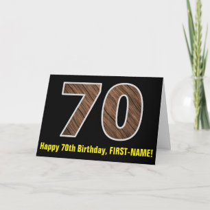 Cartão 70º Aniversário: Nome + Padrão de "70" em Textura