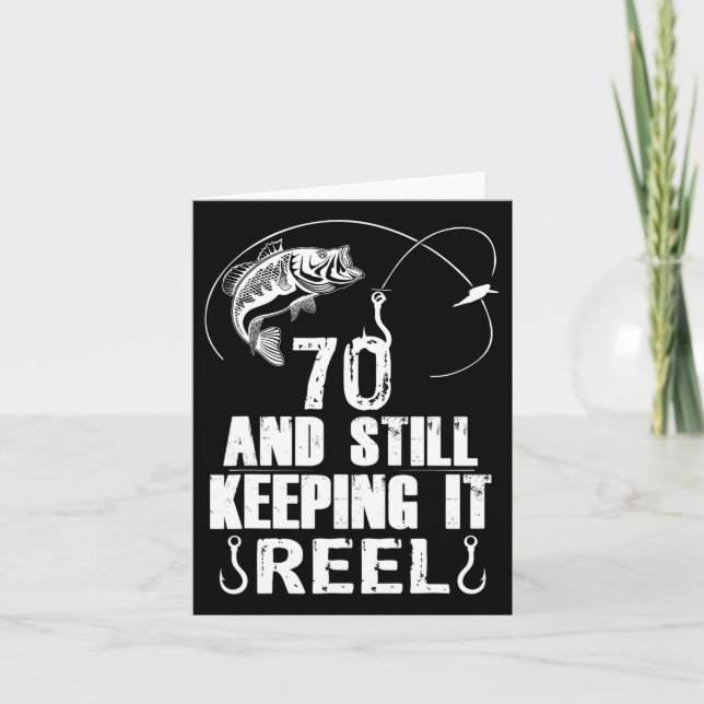 Cartão 70 Aniversário A Pescar 70 Anos De Idade O Pescado (Frente)