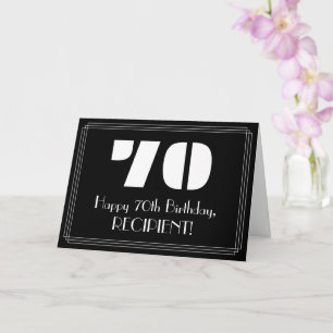 Cartão 70 Aniversário: Art Deco inspirou "70" e nome