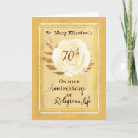 70 aniversário da vida religiosa Nun White Rose