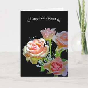 Cartão 70 Anniversário Rose Bouquet