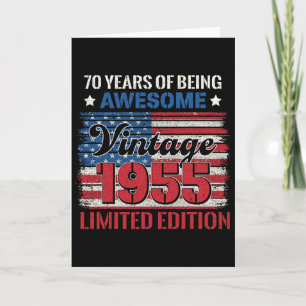 Cartão 70 Anos Presentes 70 Aniversário Bandeira American