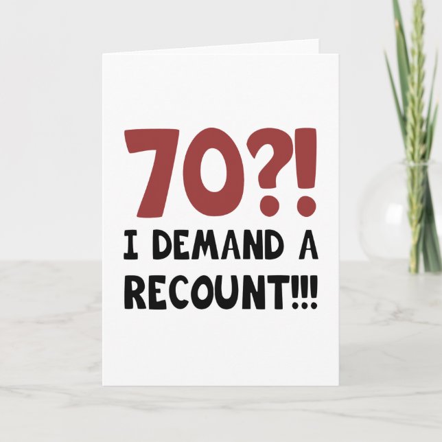 Cartão 70 Birthday Gag Gift (Frente)