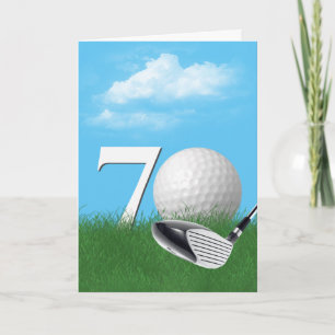 Cartão 70 Birthday Golf Ball Em Grass