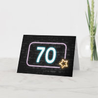 70 Birthday Neon Sign On Brick