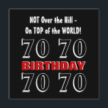 Cartão 70 Birthday Red Silver Black Funny W1029<br><div class="desc">Este design moderno em vermelho, prata e preto é uma maneira divertida de convidar seus convidados para um NÃO sobre a festa de aniversário da colina. Todo texto é totalmente personalizável. Você pode alterar a cor do plano de fundo ou a cor do texto para uma aparência diferente. Eu recomendo...</div>