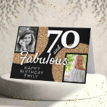 Cartão 70 e Fabuloso 70 de Foto Glitter 2 no Aniversário<br><div class="desc">70 e Fabuloso Cartão de Saudação de Aniversário do 70 Foto Glitter 2. Adicione suas fotos - você pode usar uma foto antiga e nova. Adicione seu nome,  idade e dentro de texto ou apague-o.</div>