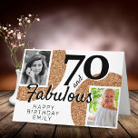 Cartão 70 e Fabuloso 70 de Foto Glitter 2 no Aniversário<br><div class="desc">70 e Fabuloso Cartão de Saudação de Aniversário do 70 Foto Glitter 2. Adicione suas fotos - você pode usar uma foto antiga e nova. Adicione seu nome,  idade e dentro de texto ou apague-o.</div>