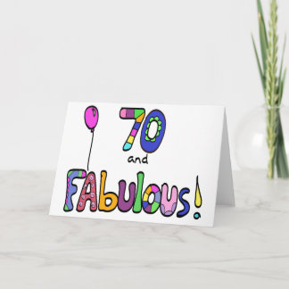 Cartão 70 e Feliz Aniversário de 70, Balão