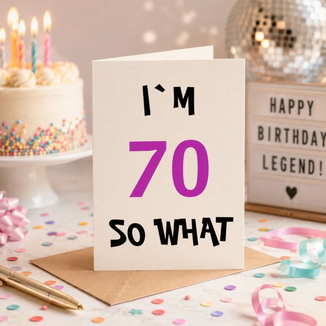 Cartão 70, então, que aniversário divertido 70 Inspiracio (Criador carregado)