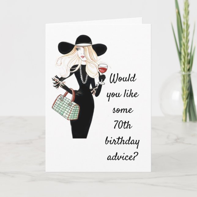 Cartão *70th BIRTHDAY ADVICE* TO A CO-WORKER Card (Frente)