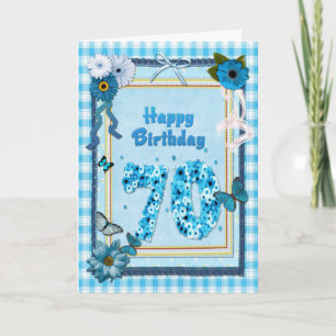 Cartão 70th  Birthday with a scrapbook effect