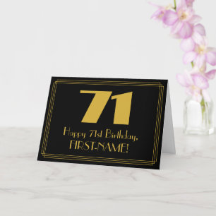 Cartão 71º Aniversário: Visual Inspirado em Art Déco "71"