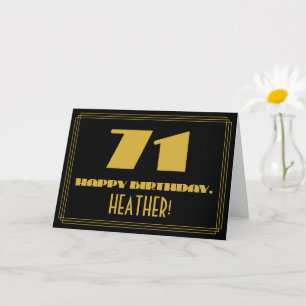 Cartão 711 Aniversário: Nome + Arte Deco Inspiraram "71"