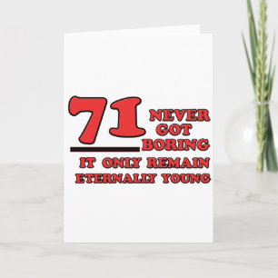 Cartão 71 anos designs de aniversário antigos