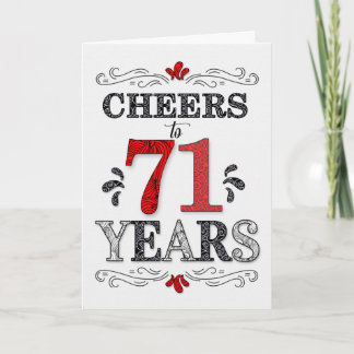 Cartão 71ruas Aniversário Cheers in Red White Black Patte