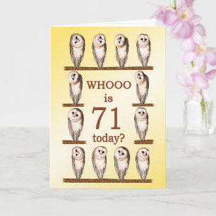 Cartão 71st Birthday, Curious Owls
