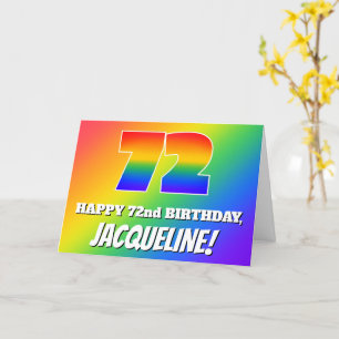 Cartão 72.o Aniversário: Padrão multicolorido do arco-íri