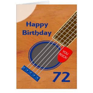 Cartão 72nd Birthday Guitar Player Birthday