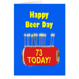 Cartão 73º aniversário feliz do dia da cerveja