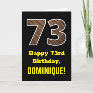 Cartão 73.o aniversário: Nome, Padrão "73" do Grão de