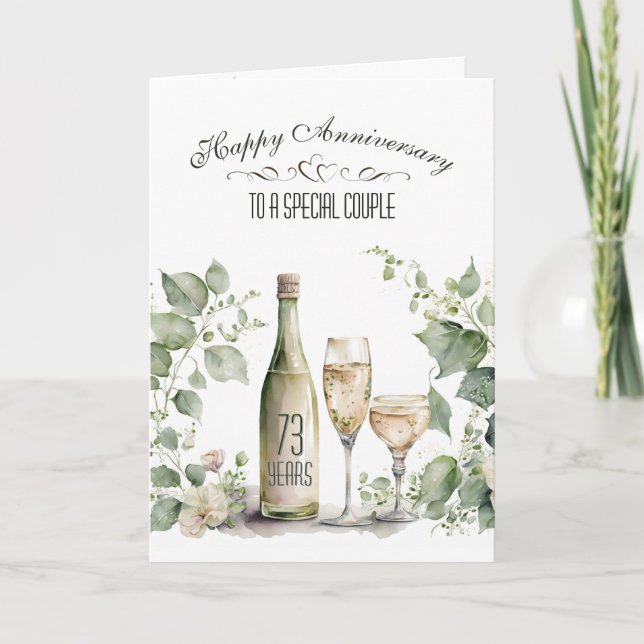 Cartão 73rd Wedding Anniversary Wine and Ivy   (Frente)