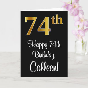 Cartão 74º aniversário ~ Legant Luxurious Faux Dourado