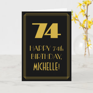 Cartão 74º Aniversário ~ Visual Inspirado no Art Déco "74