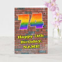 74th Birthday: Fun Graffiti-Inspired Rainbow 74
