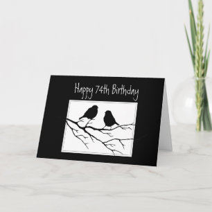 Cartão 74th Birthday Two Birds in Tree Nature