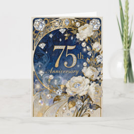 Cartão 75º Aniversário de Casamento Diamante Fantasia
