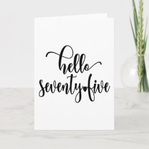 Cartão 75º Aniversário Mulheres Alô 75 Cute 75 Anos