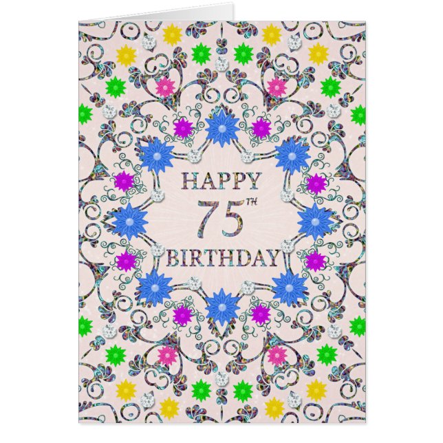 Cartão 75.º Aniversário Abstrato (Frente)