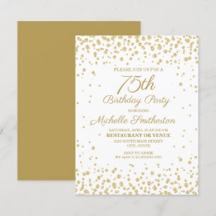 Cartão 75.º Aniversário da Mulher com Lítima Dourada B