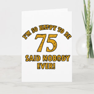 Cartão 75 anos designs de aniversário antigos