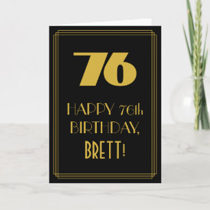Cartão 76º aniversário ~ Art Deco inspirou a aparência