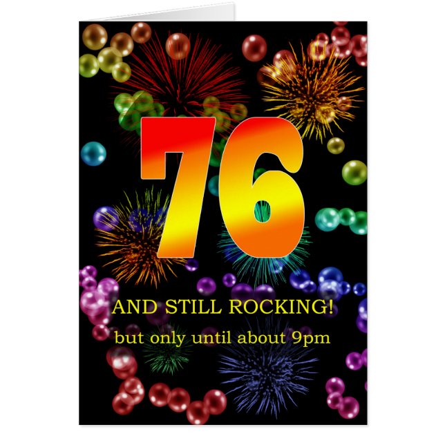 Cartão 76.º aniversário ainda em chamas (Frente)