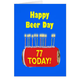 Cartão 77º aniversário feliz do dia da cerveja