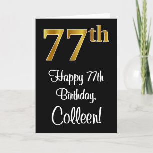 Cartão 77º aniversário ~ Legant Luxurious Faux Dourado